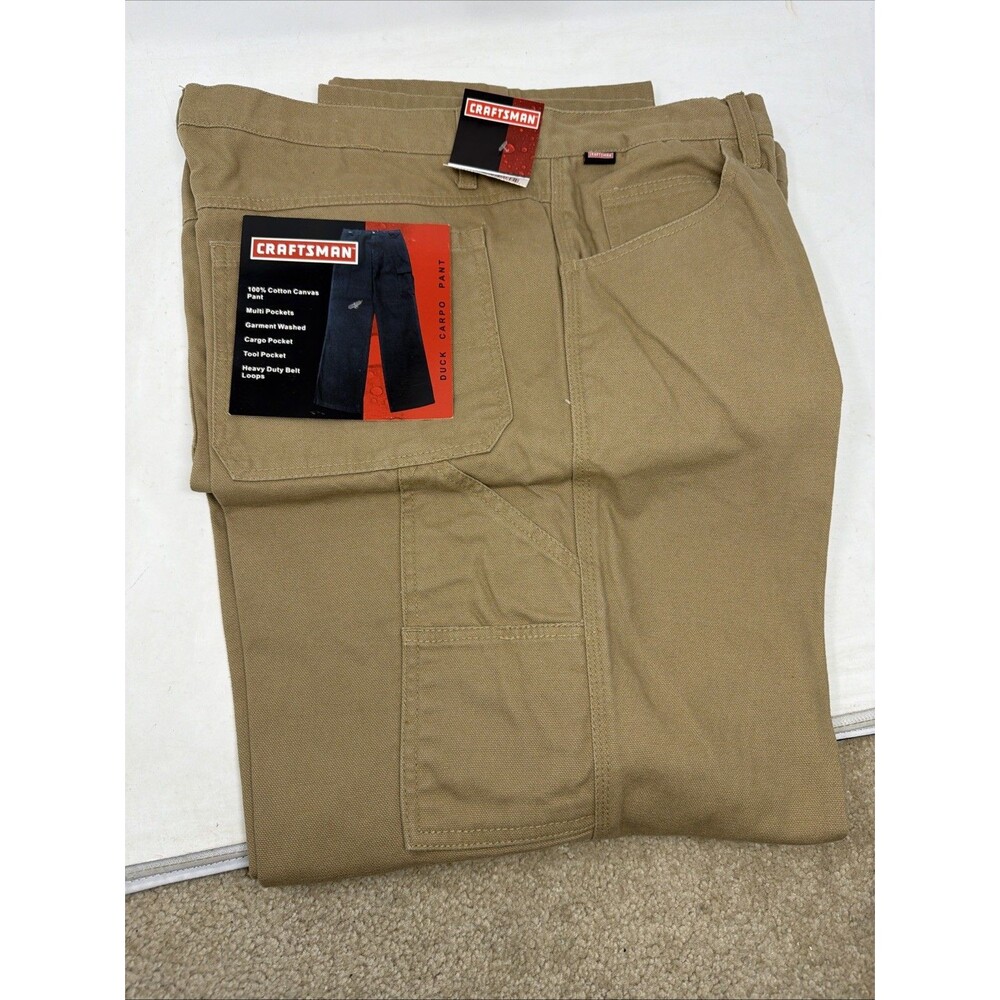 Craftsman Duck Cargo Pants Carpenter Workwear Mens 38x30 Canvas NEW